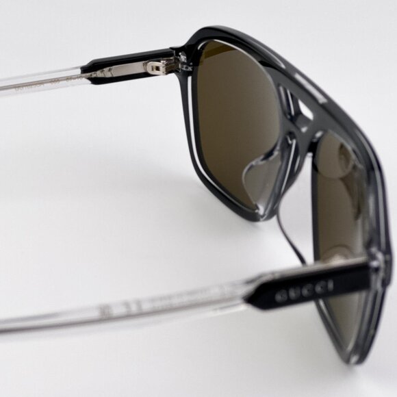 Gucci GG1823SA 003 Sunglasses – Black Pilot Frame with Brown Lenses main image 5